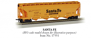 Bachmann 17564 Santa Fe #101414 ACF 56' 4-Bay Center Flow Hopper N Scale - Nitro Hobbies