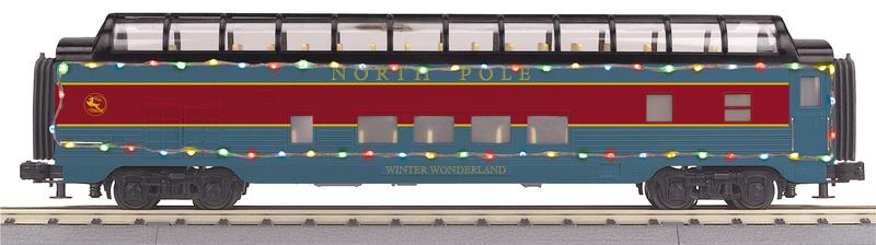 North Pole 60' Streamlined Full-Length Vista Dome Car w/LED Lights